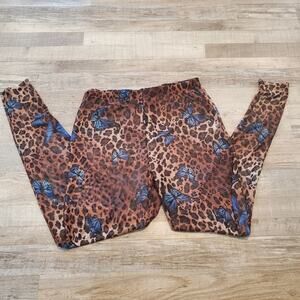 Fashion Nova 1x sheer leopard print butterfly mesh pants